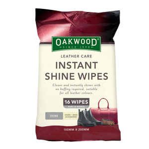 Oakwood Leather Care Instant Shine Wipes 16PK